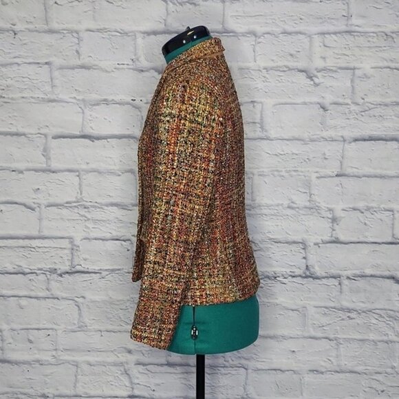 J. MCLAUGHLIN NWOT Womens Multi bright colored tweed Jacket Sz 0 - Picture 5 of 10